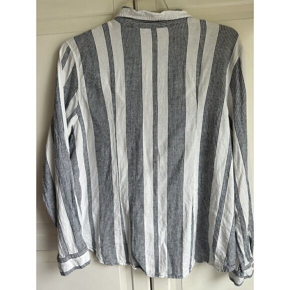 Orvis Ladies Women's Long Sleeve Button Front Linen Blend Top Shirt Size XXL  2X - Picture 2 of 12